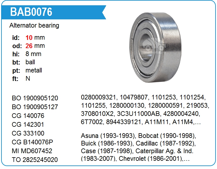 Подшипник генератора NSK 6000ZZ2CM (140076)