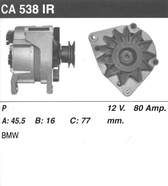 Генератор Bosch 0120469827 (CA538IR)