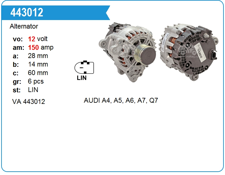 Генератор Valeo 443012 (443012)