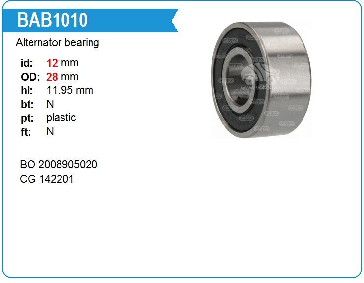 Подшипник генератора Bosch 2008905020 (2008905020)