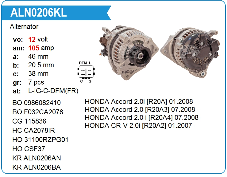 Генератор KRAUF ALN0206KL (ALN0206KL)
