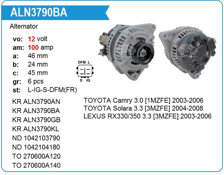 Генератор KRAUF ALN3790BA (ALN3790BA)