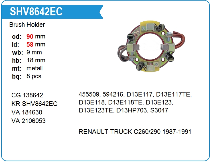 Щеткодержатель стартера KRAUF SHV8642EC (138642)