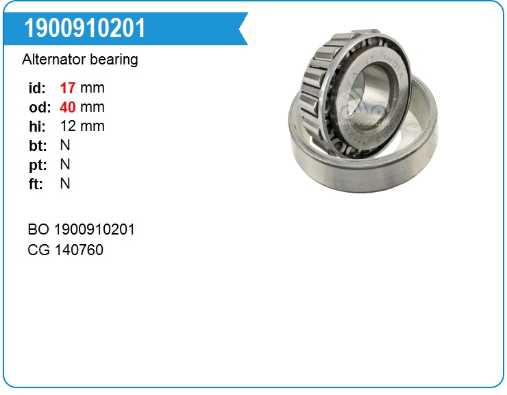 Подшипник генератора Bosch 1900910201 (140760)