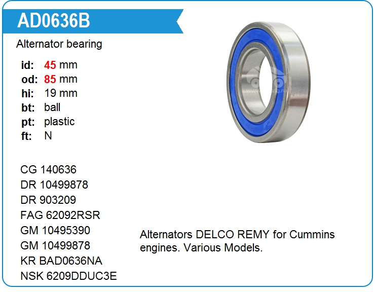 Подшипник генератора UTM AD0636B (AD0636B)