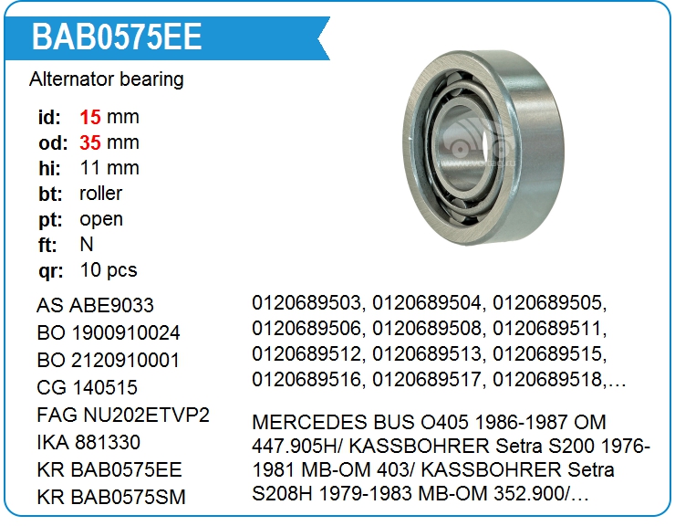 Подшипник генератора KRAUF BAB0575EE (140515)