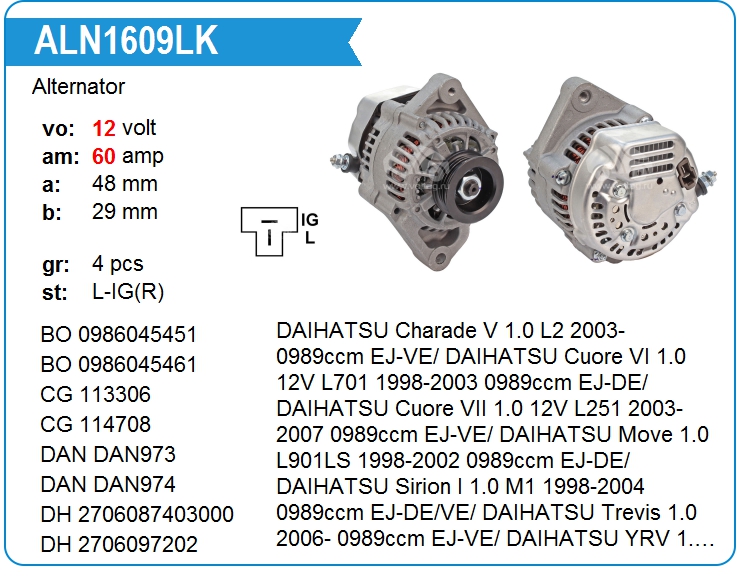Генератор KRAUF ALN1609LK (1012112750)