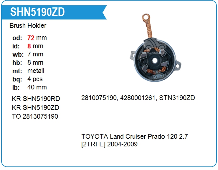 Щеткодержатель стартера KRAUF SHN5190ZD (SHN5190ZD)